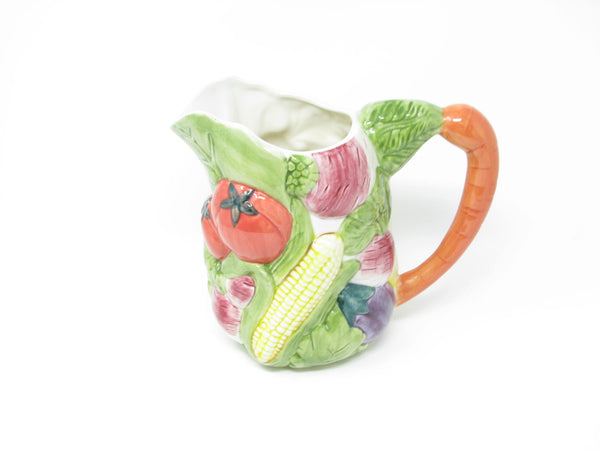 edgebrookhouse - Vintage Ceramica de Cuernavaca Mexico Pitcher with Embossed Vegetables