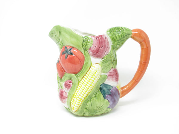 edgebrookhouse - Vintage Ceramica de Cuernavaca Mexico Pitcher with Embossed Vegetables