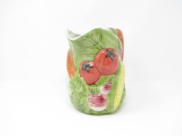 edgebrookhouse - Vintage Ceramica de Cuernavaca Mexico Pitcher with Embossed Vegetables