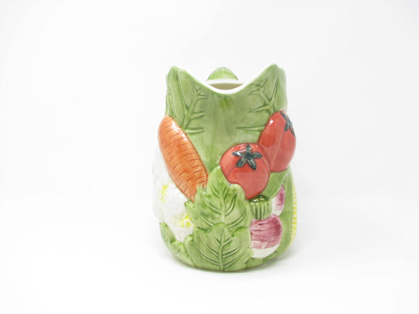 edgebrookhouse - Vintage Ceramica de Cuernavaca Mexico Pitcher with Embossed Vegetables