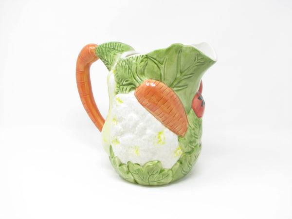 edgebrookhouse - Vintage Ceramica de Cuernavaca Mexico Pitcher with Embossed Vegetables