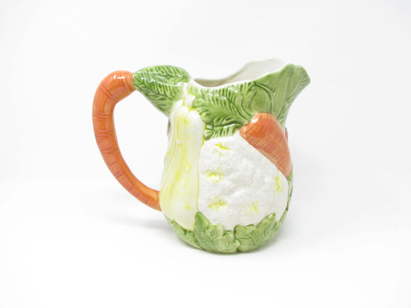 edgebrookhouse - Vintage Ceramica de Cuernavaca Mexico Pitcher with Embossed Vegetables