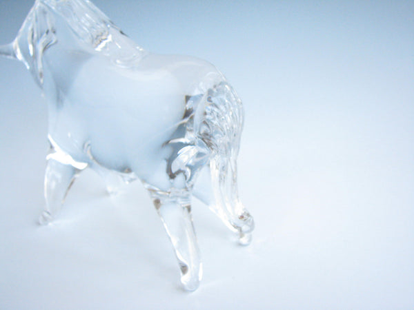 edgebrookhouse - Vintage Charging Bull Hand Blown Art Glass Figurine