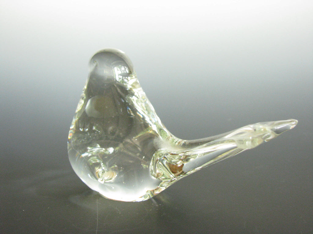 Vintage Clear Glass Bird Figurine or Paperweight by Interpur