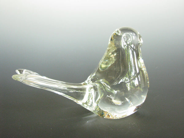 edgebrookhouse - Vintage Clear Glass Bird Figurine or Paperweight by Interpur