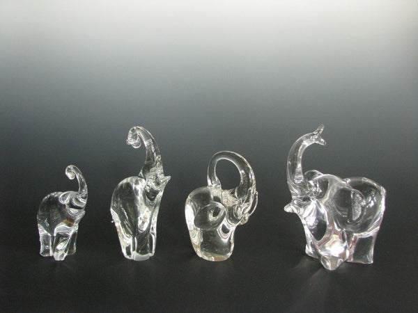 edgebrookhouse - Vintage Collection of Crystal Elephant Figurines - 4 Pieces