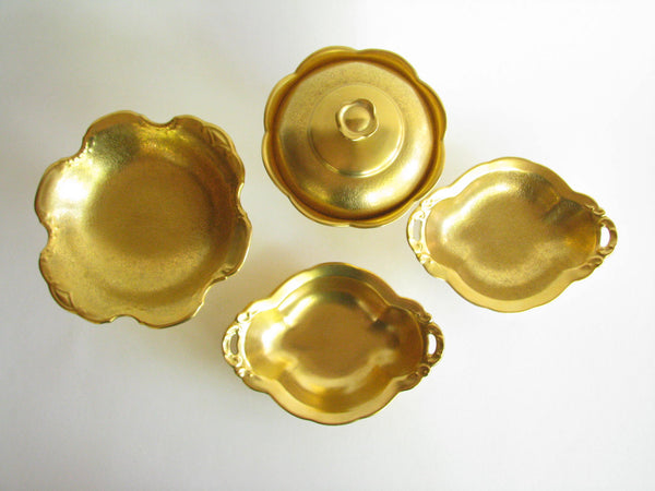edgebrookhouse - Vintage Collection of Gilded American Pickard Serving Dishes - 4 Pieces