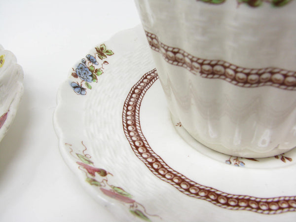 edgebrookhouse - Vintage Copeland Spode Rosalie Footed Cups & Saucers - 4 Pieces