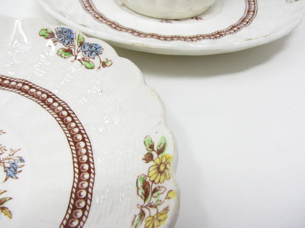 edgebrookhouse - Vintage Copeland Spode Rosalie Footed Cups & Saucers - 4 Pieces