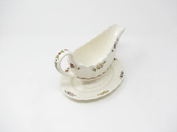 edgebrookhouse - Vintage Copeland Spode Rosalie Gravy Boat with Attached Underplate