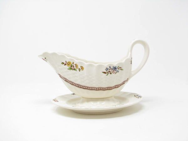 edgebrookhouse - Vintage Copeland Spode Rosalie Gravy Boat with Attached Underplate