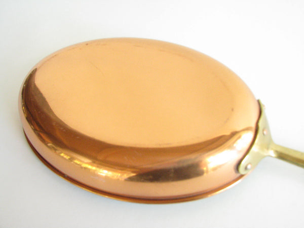 edgebrookhouse - Vintage Copral Portugal Oval Copper Fish Saute Pan with Brass Handle