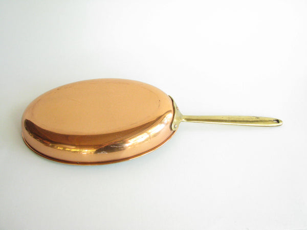 edgebrookhouse - Vintage Copral Portugal Oval Copper Fish Saute Pan with Brass Handle