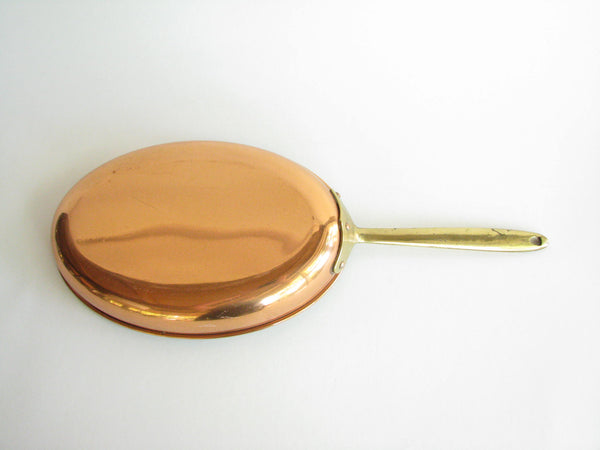 edgebrookhouse - Vintage Copral Portugal Oval Copper Fish Saute Pan with Brass Handle