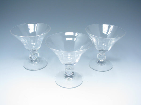 edgebrookhouse - Vintage Coupe Champagne or Sherbet Glasses with Cube Stem and Flared Bowl - 3 Pieces