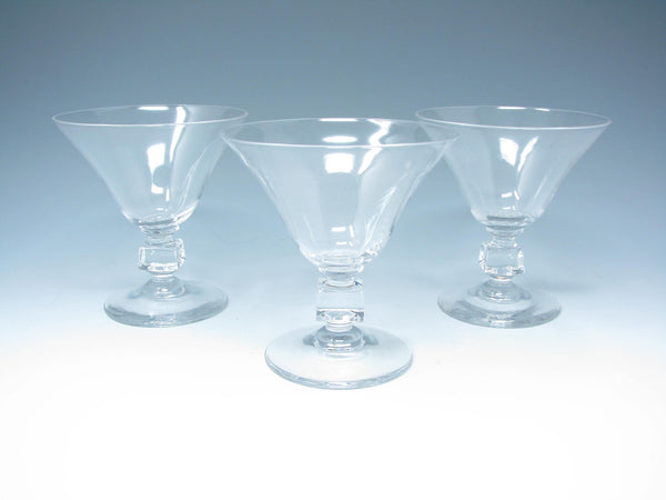 edgebrookhouse - Vintage Coupe Champagne or Sherbet Glasses with Cube Stem and Flared Bowl - 3 Pieces