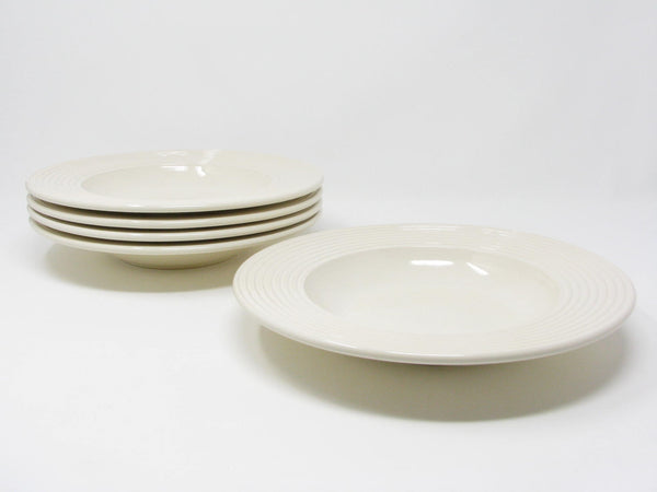 edgebrookhouse - Vintage Cream Colored Ceramic Rimmed Soup Bowls - Set of 5