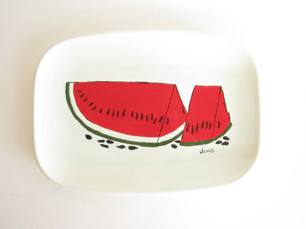edgebrookhouse - Vintage Creek Turn Pottery Hand-Painted Watermelon Platter