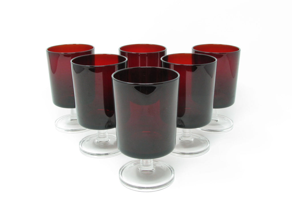 Vintage Cristal D'Arques-Durand France Cavalier Ruby Red Glass Wine Go –  edgebrookhouse
