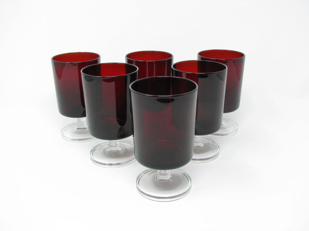 Vintage Cristal D'Arques-Durand France Cavalier Ruby Red Glass Wine Go –  edgebrookhouse