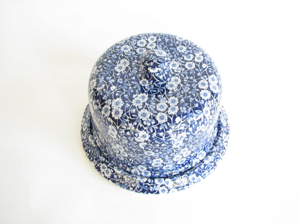 edgebrookhouse - Vintage Crownford Staffordshire Blue White Calico Round Lidded Cheese Dish