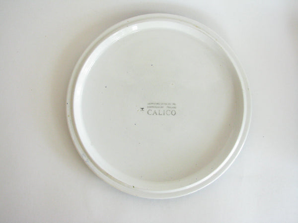 edgebrookhouse - Vintage Crownford Staffordshire Blue White Calico Round Lidded Cheese Dish