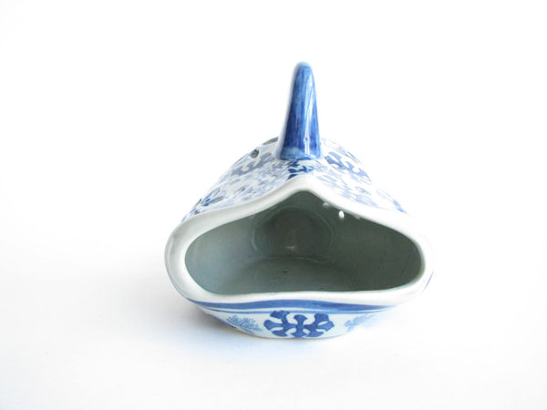 edgebrookhouse - Vintage Da Qing Qianlong Porcelain Koi Fish Incense Burner with Handle