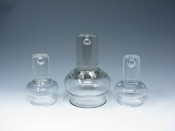 edgebrookhouse - Vintage Danish Designed Air Bubble Glass Candle Holders Made in Poland - 3 Pieces