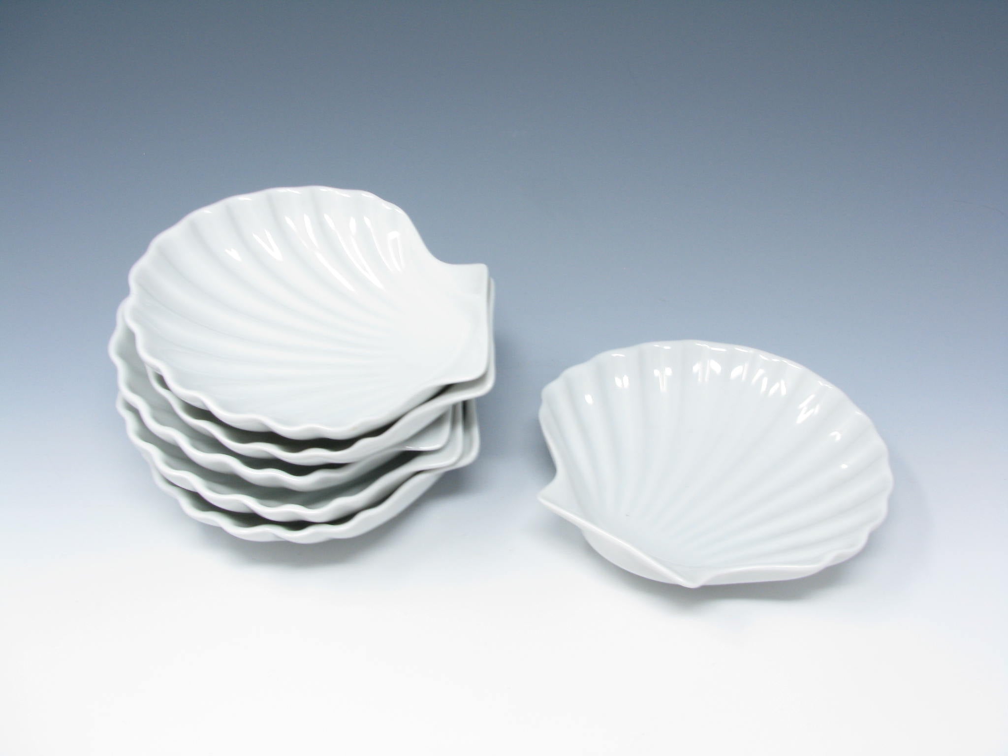 edgebrookhouse - Vintage Dansk International Designs France Porcelain Shell Shaped Bowls - 6 Pieces