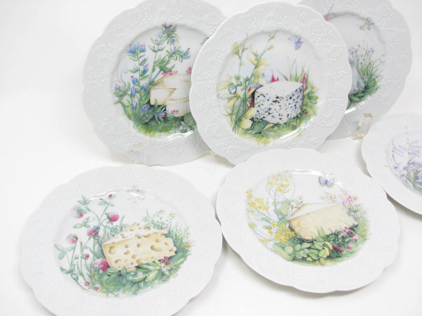 edgebrookhouse - Vintage Dansk Lierre Lavage France Cheese Themed Serving Platter and Plates - 7 Pieces