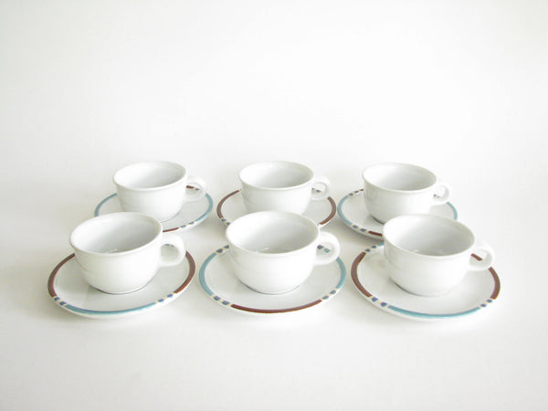 edgebrookhouse - Vintage Dansk Mesa White Sand Stoneware Cups and Saucers - 12 Pieces