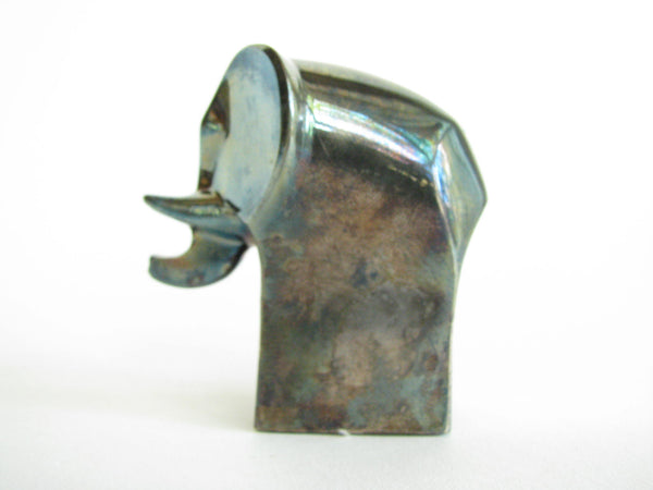 edgebrookhouse - Vintage Dansk Modernist Silver Plated Elephant Paperweight by Gunnar Cyren