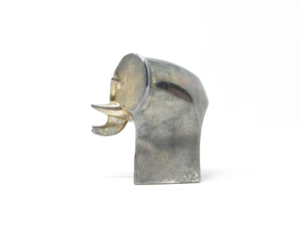 edgebrookhouse - Vintage Dansk Modernist Silverplated Elephant Paperweight by Gunnar Cyren
