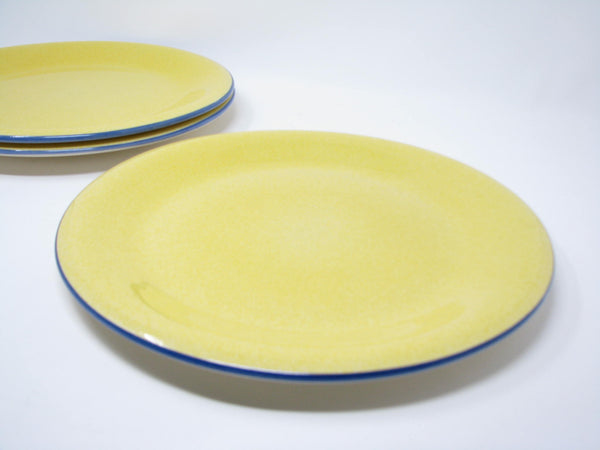 edgebrookhouse - Vintage Dansk Portugal Yellow Dinner Plates with Blue Trim - 3 Pieces