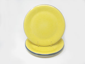 edgebrookhouse - Vintage Dansk Portugal Yellow Dinner Plates with Blue Trim - 3 Pieces