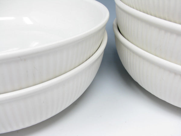 edgebrookhouse - Vintage Dansk Rondure Rice White Stoneware Bowls with Ribbed Design - 5 Pieces