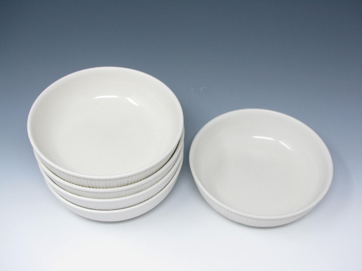 Vintage Dansk Rondure Rice White Stoneware Bowls with Ribbed Design ...
