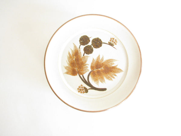 edgebrookhouse - Vintage Denby Cotswold Pottery Bread Plates with Brown Leaves Design - Set of 8
