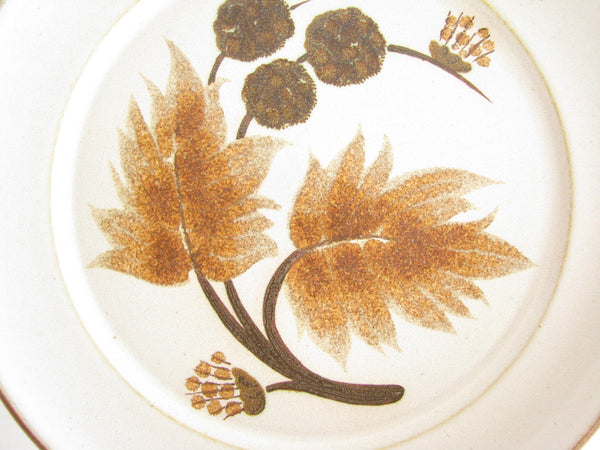 edgebrookhouse - Vintage Denby Cotswold Pottery Bread Plates with Brown Leaves Design - Set of 8