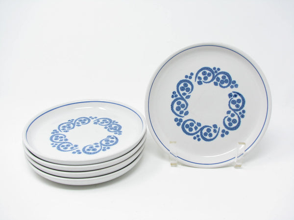 edgebrookhouse - Vintage Denby England English Blue Stoneware Bread Plates - 5 Pieces