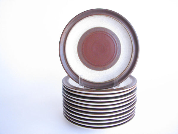 edgebrookhouse - Vintage Denby Potters Wheel Rust Red Salad Plates - Set of 12