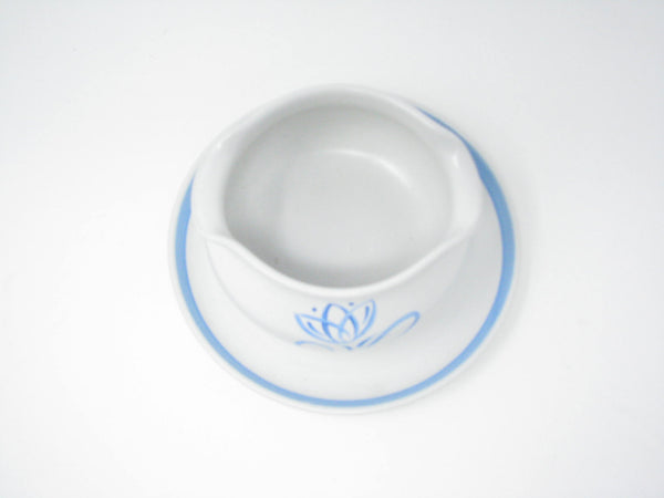 edgebrookhouse - Vintage Denby Pride Blue Tulip Stoneware Gravy Boat Designed by Albert Colledge