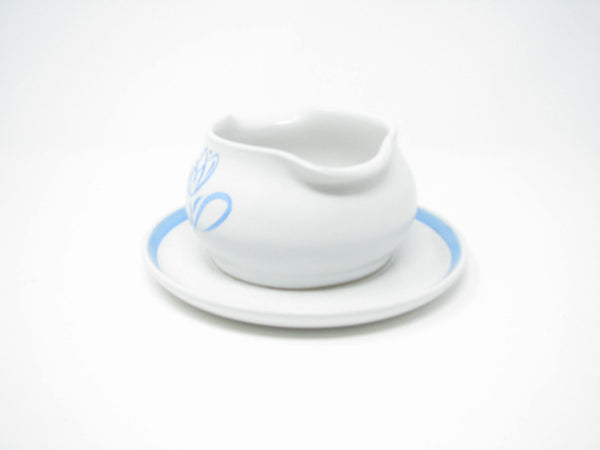 edgebrookhouse - Vintage Denby Pride Blue Tulip Stoneware Gravy Boat Designed by Albert Colledge