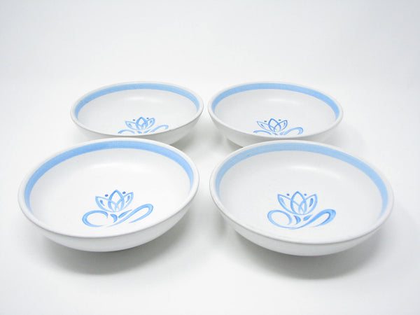 edgebrookhouse - Vintage Denby Pride Blue Tulip Stoneware Small Bowls Designed by Albert Colledge - 4 Pieces