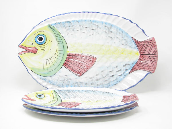 edgebrookhouse - Vintage Desuir Ceramiche Italian Pottery Fish Shaped Platters - Set of 3
