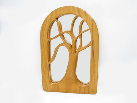 edgebrookhouse - Vintage Don Brookens Hand Carved Wood Tree Frame with Mirror