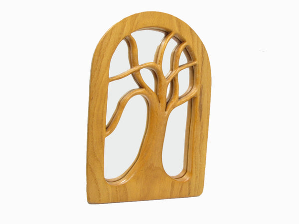edgebrookhouse - Vintage Don Brookens Hand Carved Wood Tree Frame with Mirror