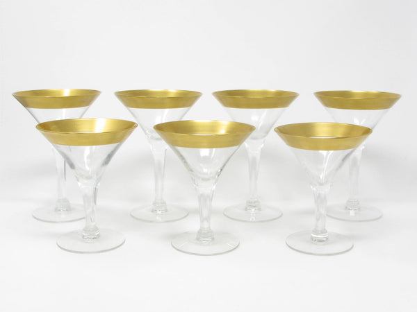 edgebrookhouse - Vintage Monumental Dorothy Thorpe 22K Gold Golden Band Glass Barware Collection - 57 Pieces