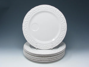 edgebrookhouse - Vintage Dorothy Thorpe Ceramic Snack Plate with Embossed Scrolls Rim - 8 Pieces