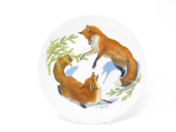 edgebrookhouse - Vintage Edward Bierly Fox and Evergreen Limited Edition Christmas Plate for Halberts 1977